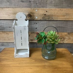 Vintage Wooden Match Box Holder - Wall Mount 10"H